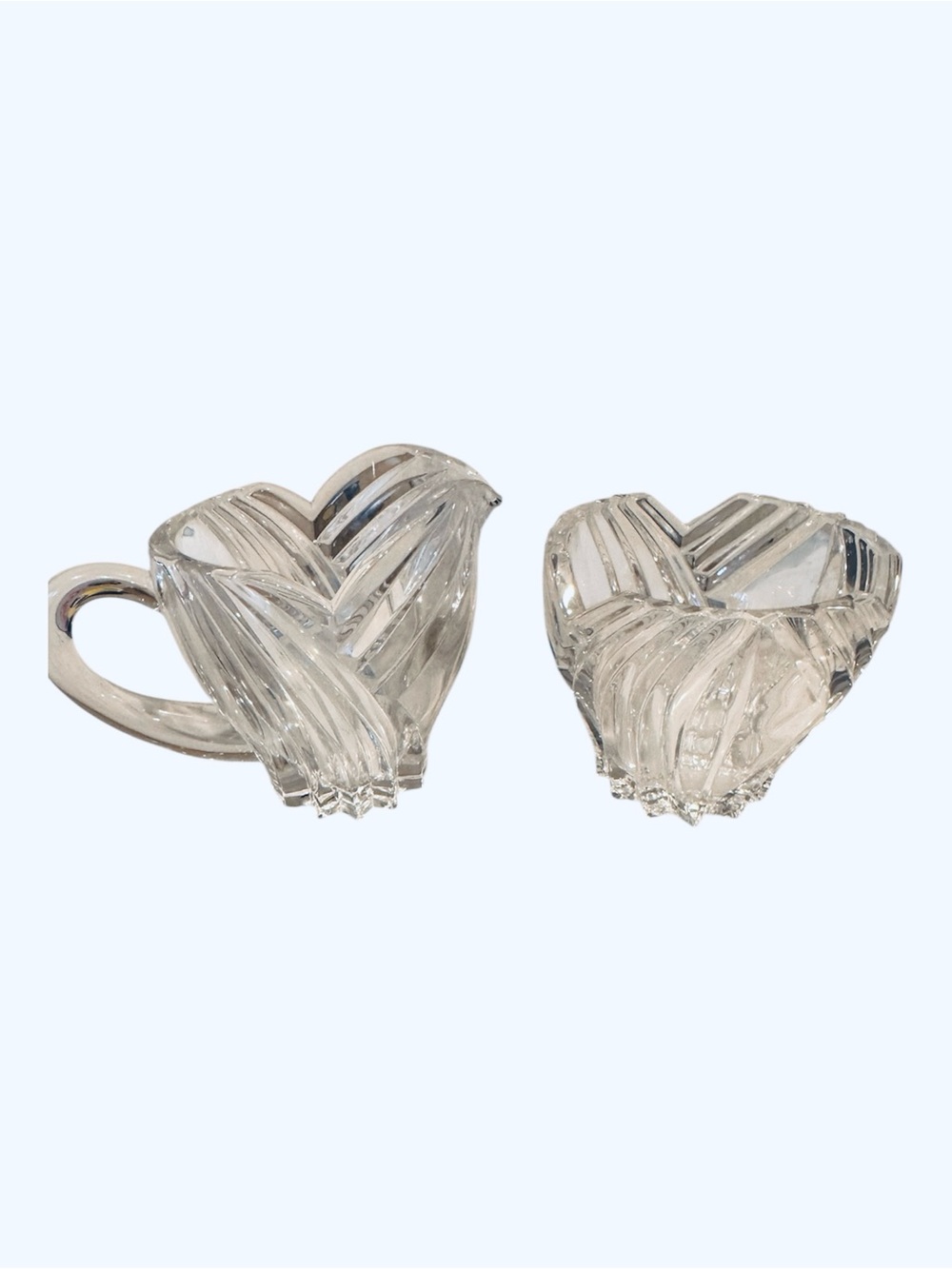 Vintage Lenox Kelly Collection Crystal Creamer and Sugar Bowl Coffee Set